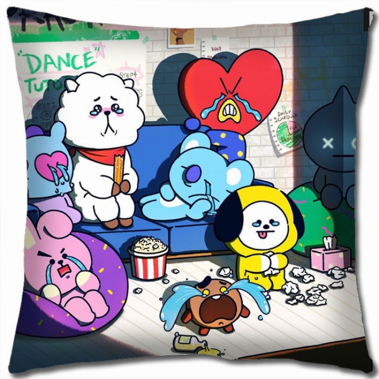 BTS BT21 Double-sided full color Pillow Cushion 45X45CM BS-348 NO FILLING