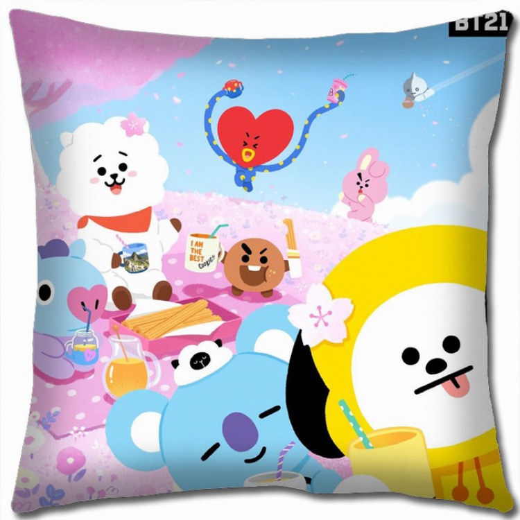 BTS BT21 Double-sided full color Pillow Cushion 45X45CM BS-350 NO FILLING