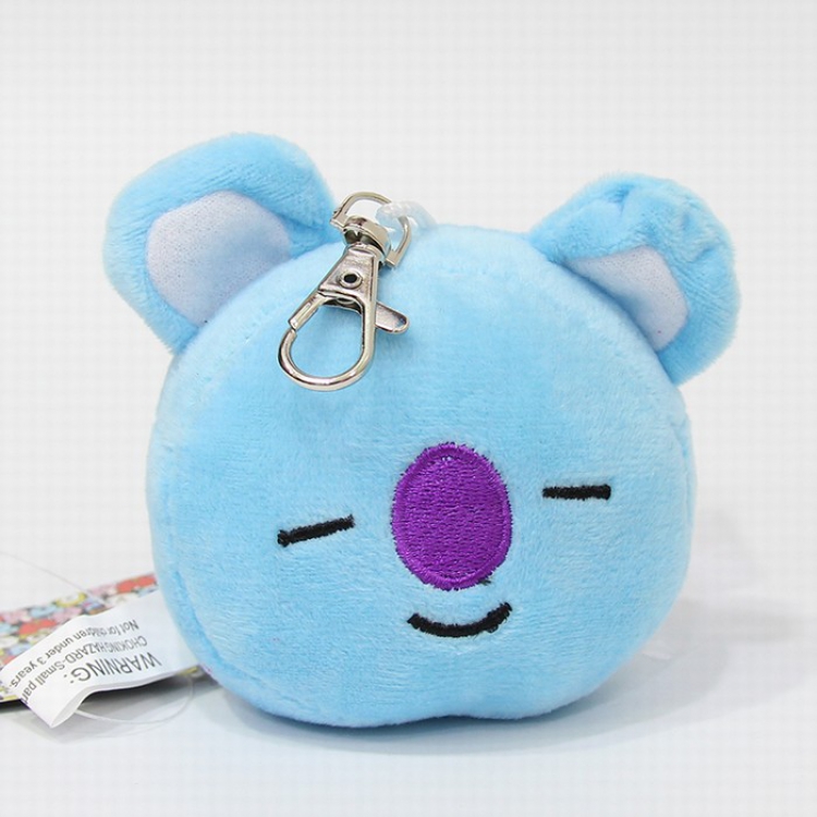 BTS BT21 Plush Keychain pendant Key button head 8X9X4CM price for 10 pcs Style B