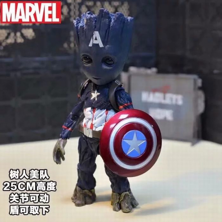 The Avengers Groot COS Captain America Boxed Figure Decoration 25CM