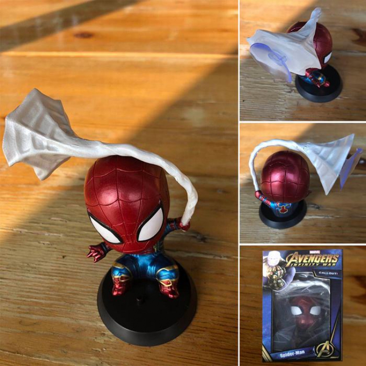 Genuine The Avengers Spiderman Shaking head doll Boxed Figure Decoration 10CM a box of 40