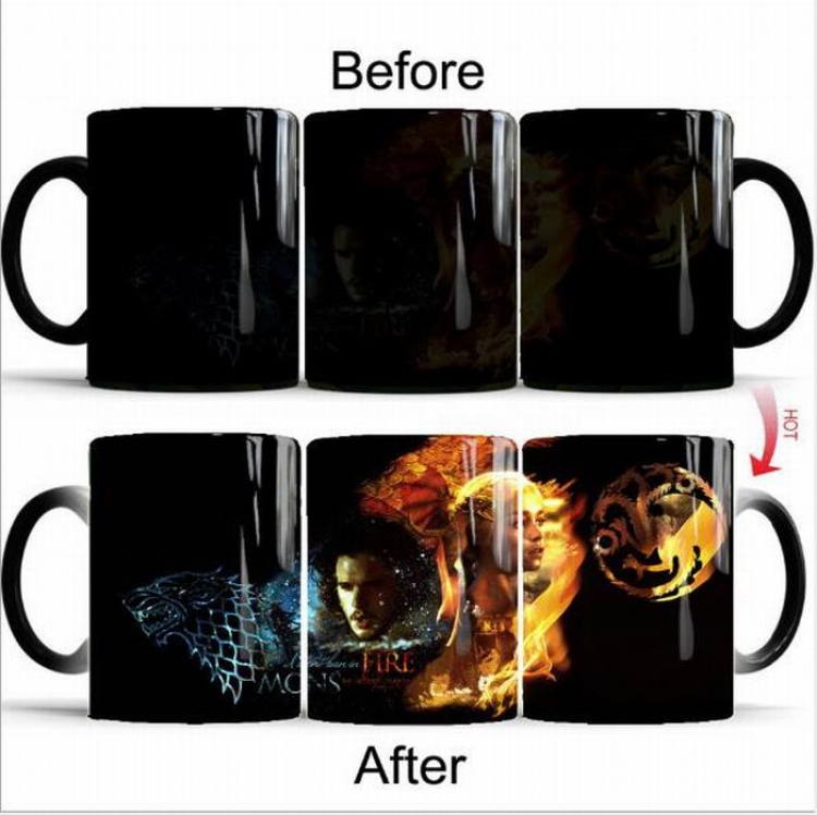 Game of Thrones Black Ceramics Discoloration Cup Boxed 301-400ML price for 2 pcs Style J