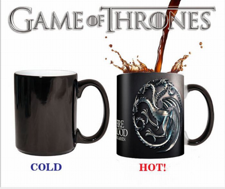 Game of Thrones Black Ceramics Discoloration Cup Boxed 301-400ML price for 2 pcs Style A