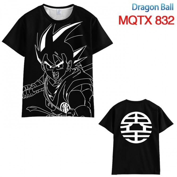 DRAGON BALL Black and white line draft Short sleeve T-shirt 10 sizes from XXS to 5XL MQTX 832