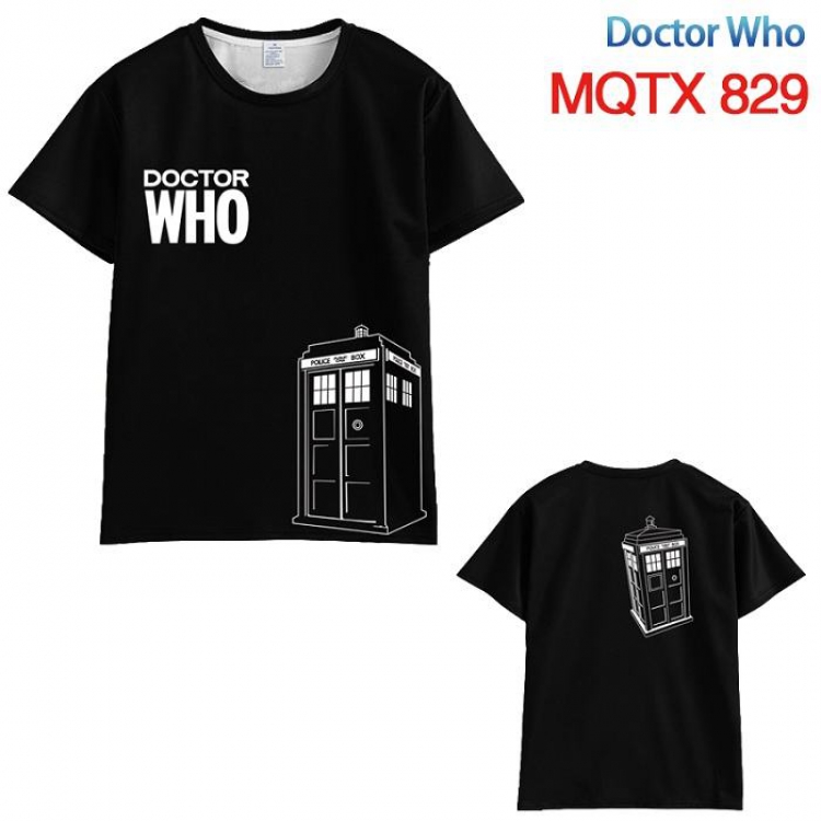 Doctor Who Black and white line draft Short sleeve T-shirt 10 sizes from XXS to 5XL MQTX 829