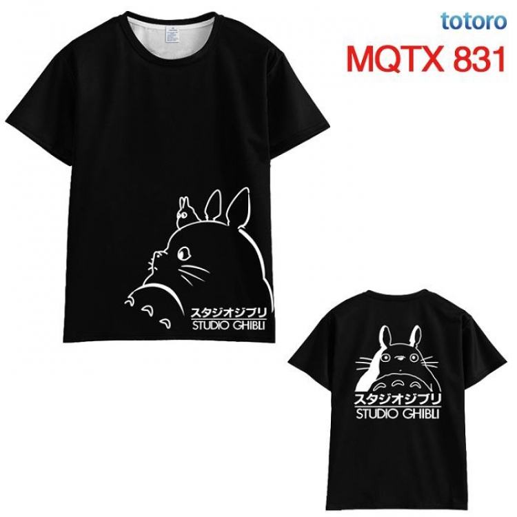 TOTORO Black and white line draft Short sleeve T-shirt 10 sizes from XXS to 5XL MQTX 831