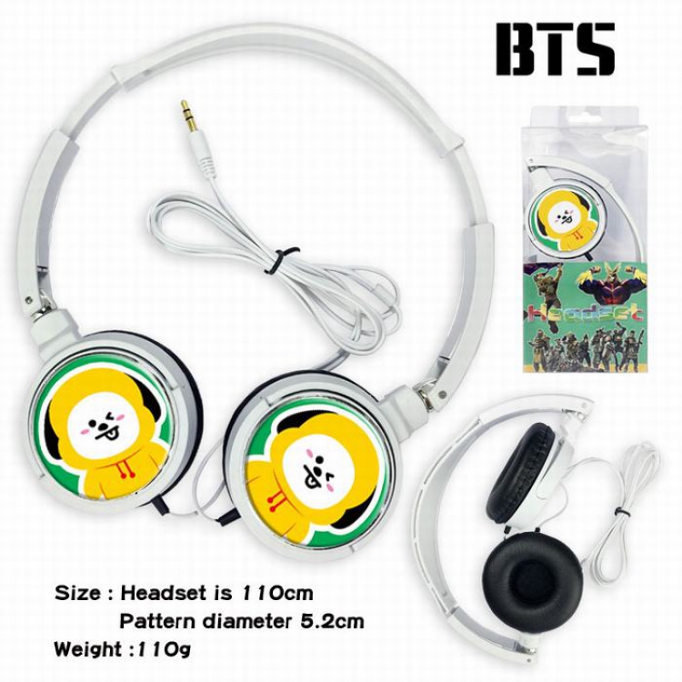 BTS BT21 Headset Head-mounted Earphone Headphone 110G Style B