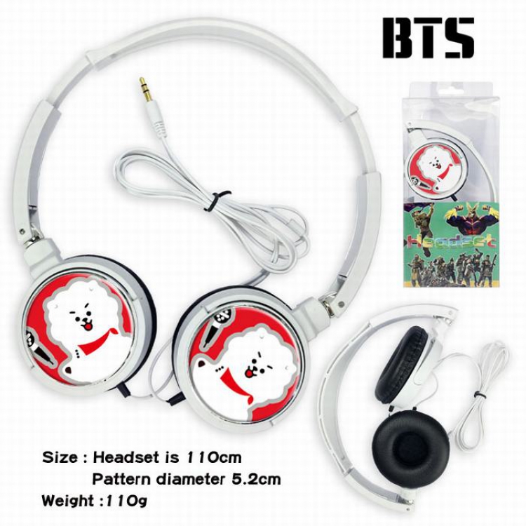 BTS BT21 Headset Head-mounted Earphone Headphone 110G Style C