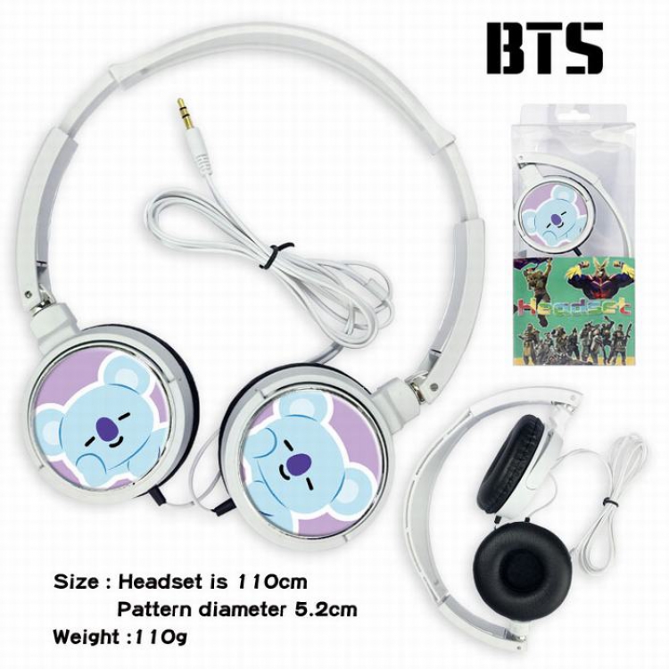 BTS BT21 Headset Head-mounted Earphone Headphone 110G Style G