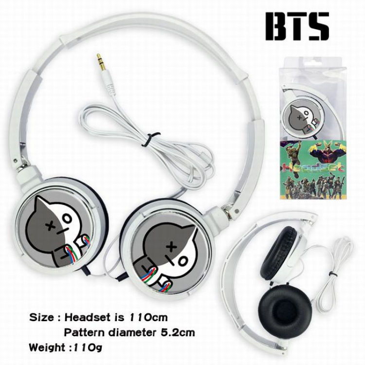 BTS BT21 Headset Head-mounted Earphone Headphone 110G Style E