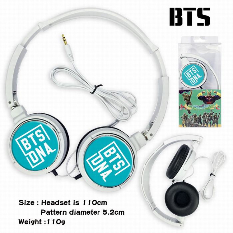 BTS Headset Head-mounted Earphone Headphone 110G Style B