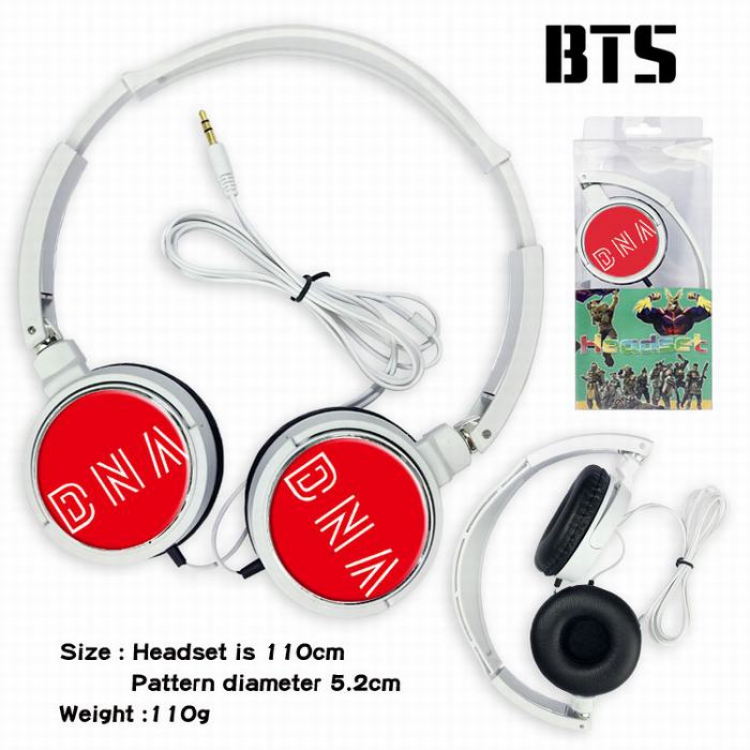 BTS Headset Head-mounted Earphone Headphone 110G Style H