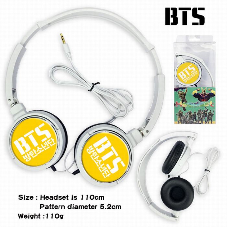 BTS Headset Head-mounted Earphone Headphone 110G Style K