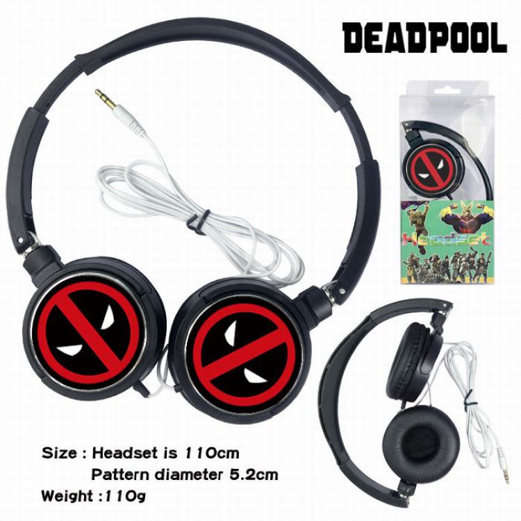 Deadpool Headset Head-mounted Earphone Headphone 110G Style 01