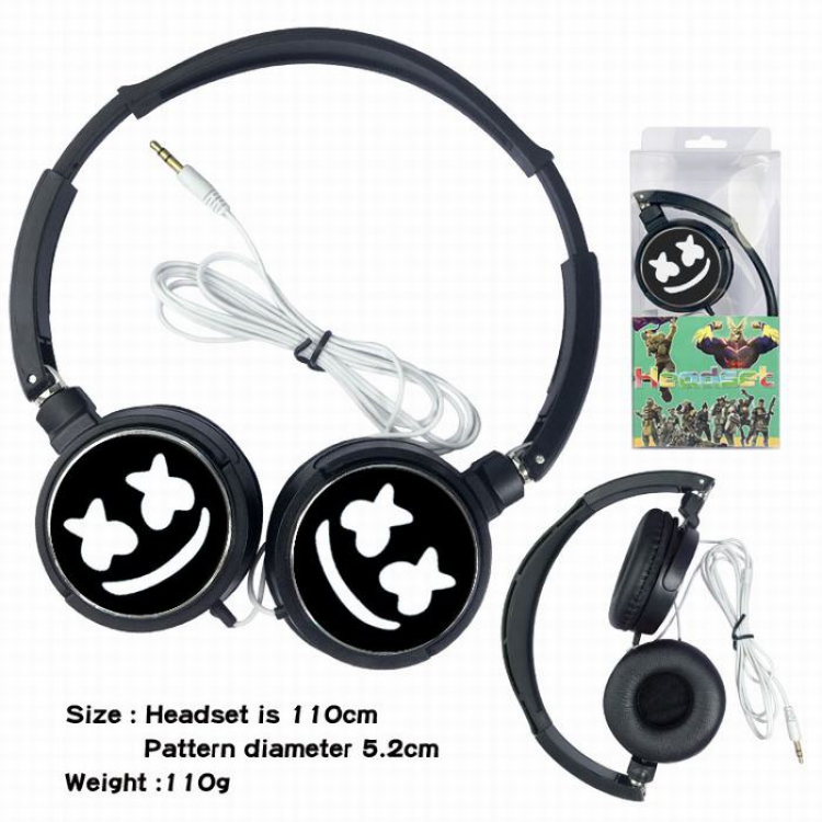 Marshmello Headset Head-mounted Earphone Headphone 110G Style A