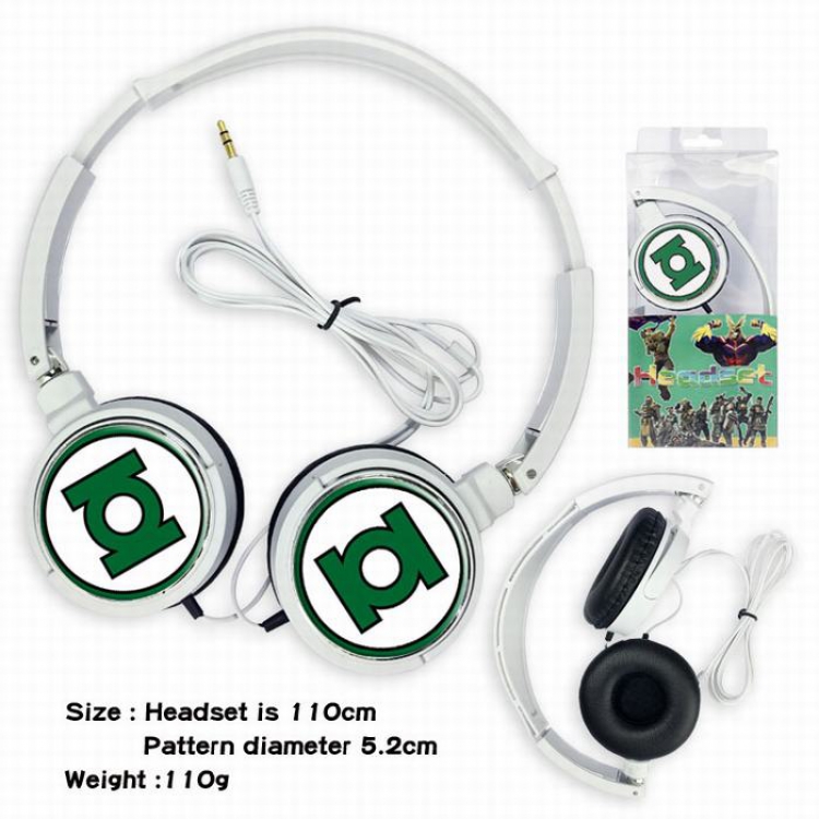 Green Lantern Headset Head-mounted Earphone Headphone 110G