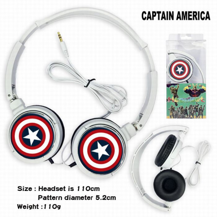 Captain America Headset Head-mounted Earphone Headphone 110G