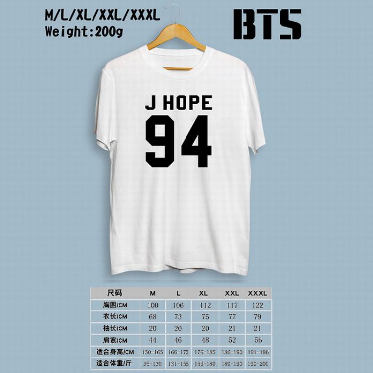 BTS Printed round neck short-sleeved T-shirt M-L-XL-XXL-XXXL Style J