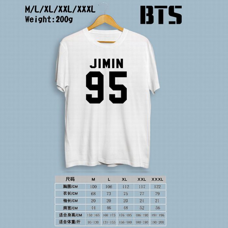 BTS Printed round neck short-sleeved T-shirt M-L-XL-XXL-XXXL Style H