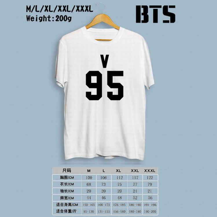 BTS Printed round neck short-sleeved T-shirt M-L-XL-XXL-XXXL Style G