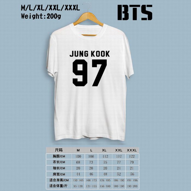 BTS Printed round neck short-sleeved T-shirt M-L-XL-XXL-XXXL Style F