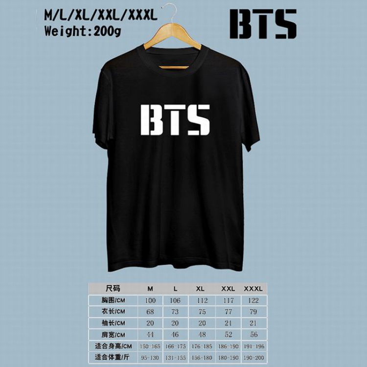 BTS Printed round neck short-sleeved T-shirt M-L-XL-XXL-XXXL Style D