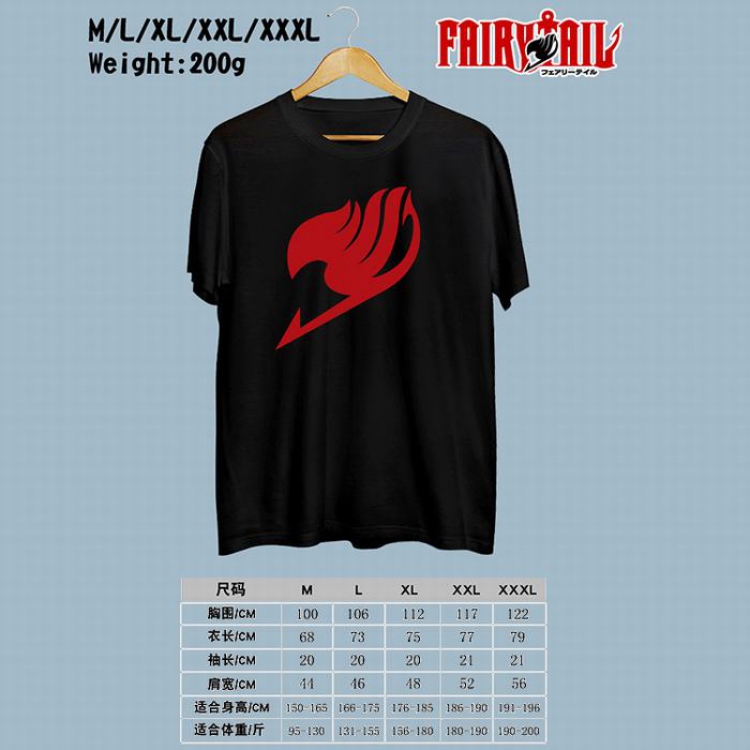 Fairy tail Printed round neck short-sleeved T-shirt M-L-XL-XXL-XXXL Style 1