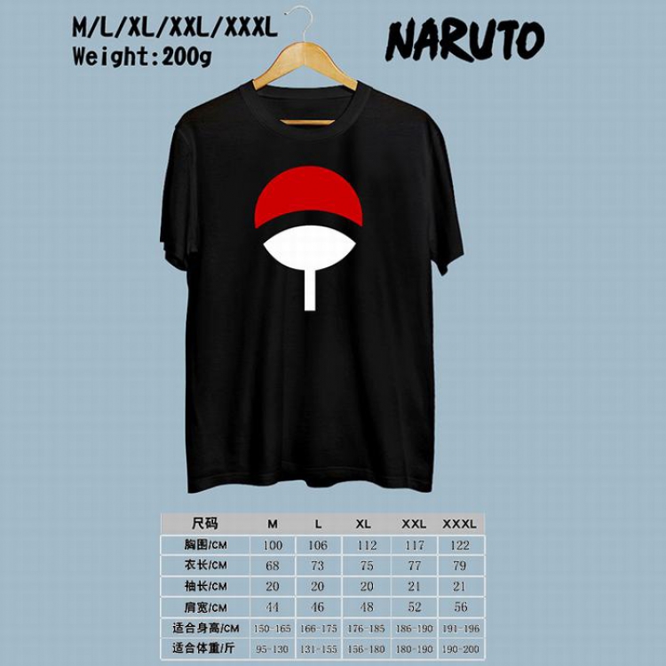 Naruto Printed round neck short-sleeved T-shirt M-L-XL-XXL-XXXL Style C