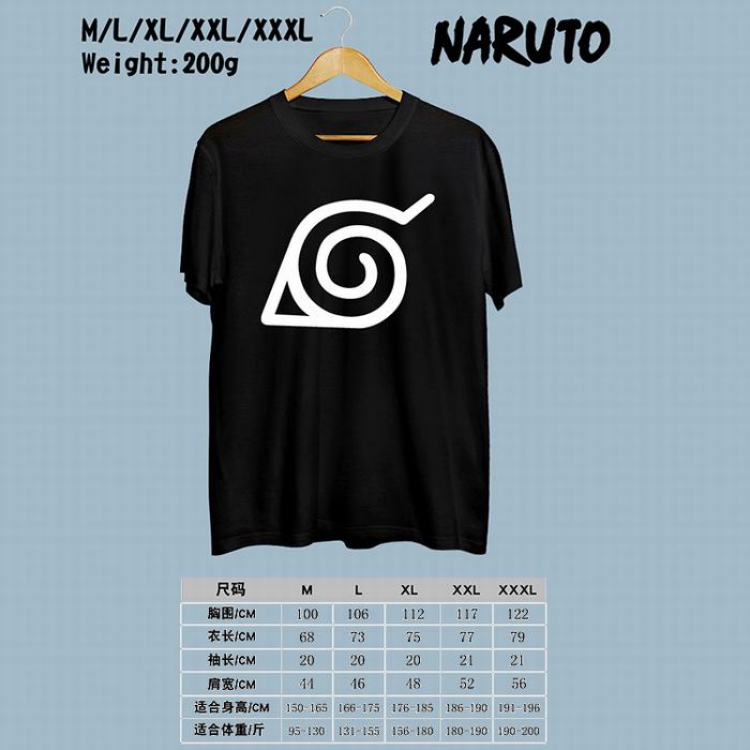 Naruto Printed round neck short-sleeved T-shirt M-L-XL-XXL-XXXL Style A
