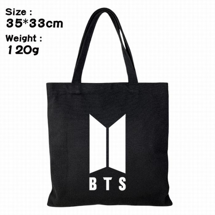 BTS Canvas shopping bag shoulder bag Tote bag 35X33CM 120G Style I