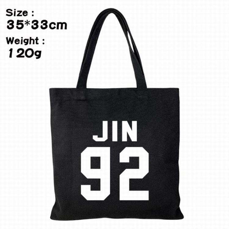 BTS Canvas shopping bag shoulder bag Tote bag 35X33CM 120G Style G