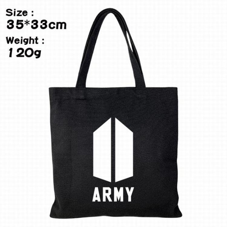 BTS Canvas shopping bag shoulder bag Tote bag 35X33CM 120G Style H