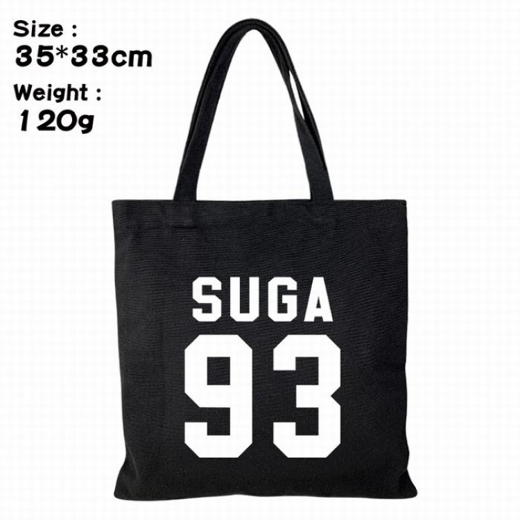 BTS Canvas shopping bag shoulder bag Tote bag 35X33CM 120G Style F