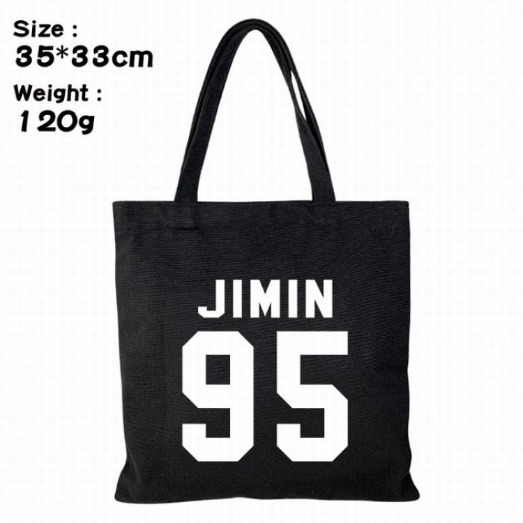 BTS Canvas shopping bag shoulder bag Tote bag 35X33CM 120G Style C