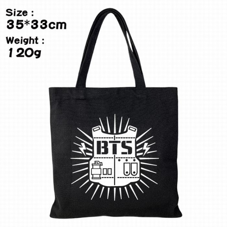BTS BT21 Canvas shopping bag shoulder bag Tote bag 35X33CM 120G Style I