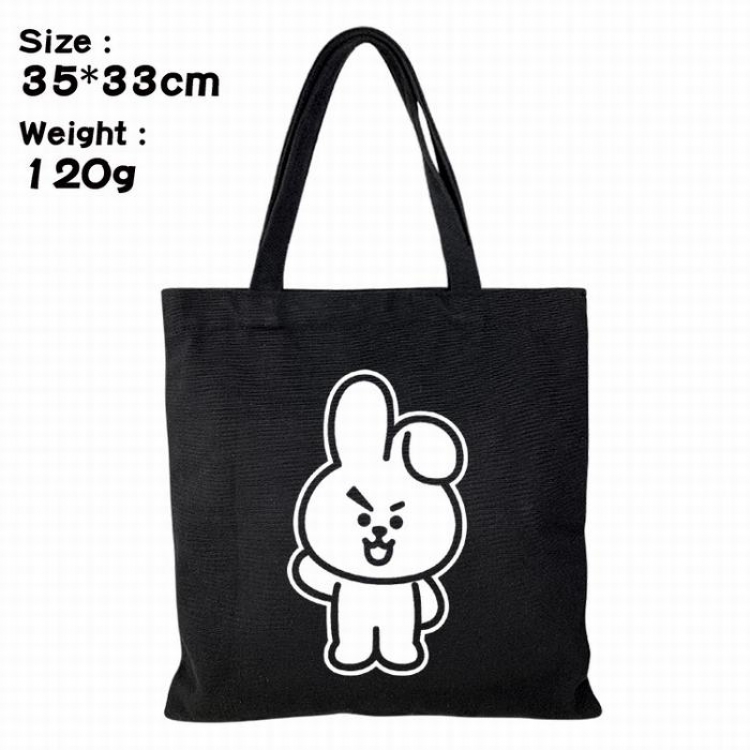 BTS BT21 Canvas shopping bag shoulder bag Tote bag 35X33CM 120G Style H