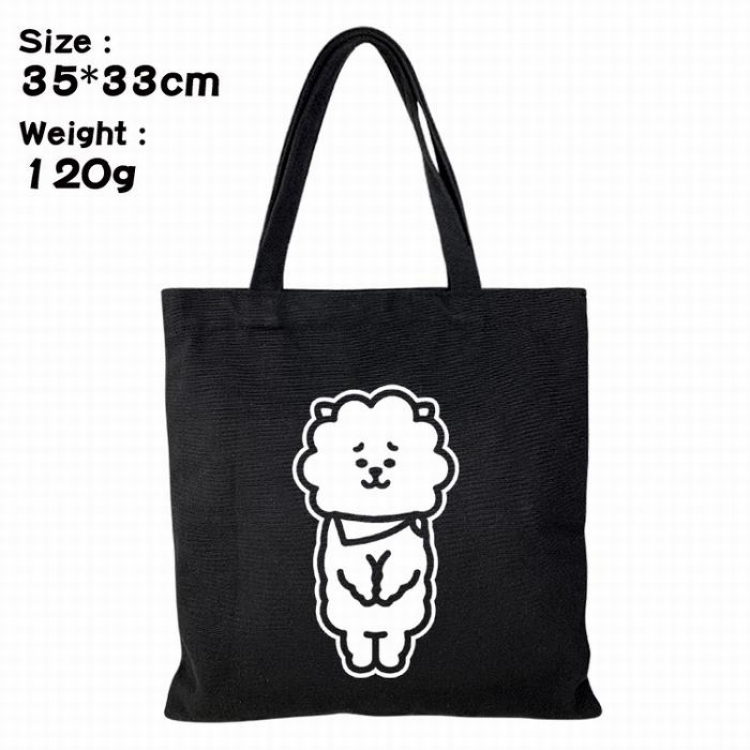 BTS BT21 Canvas shopping bag shoulder bag Tote bag 35X33CM 120G Style F