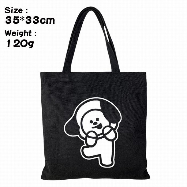 BTS BT21 Canvas shopping bag shoulder bag Tote bag 35X33CM 120G Style G