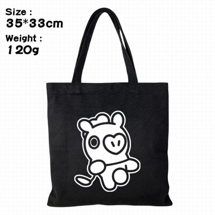 BTS BT21 Canvas shopping bag shoulder bag Tote bag 35X33CM 120G Style E