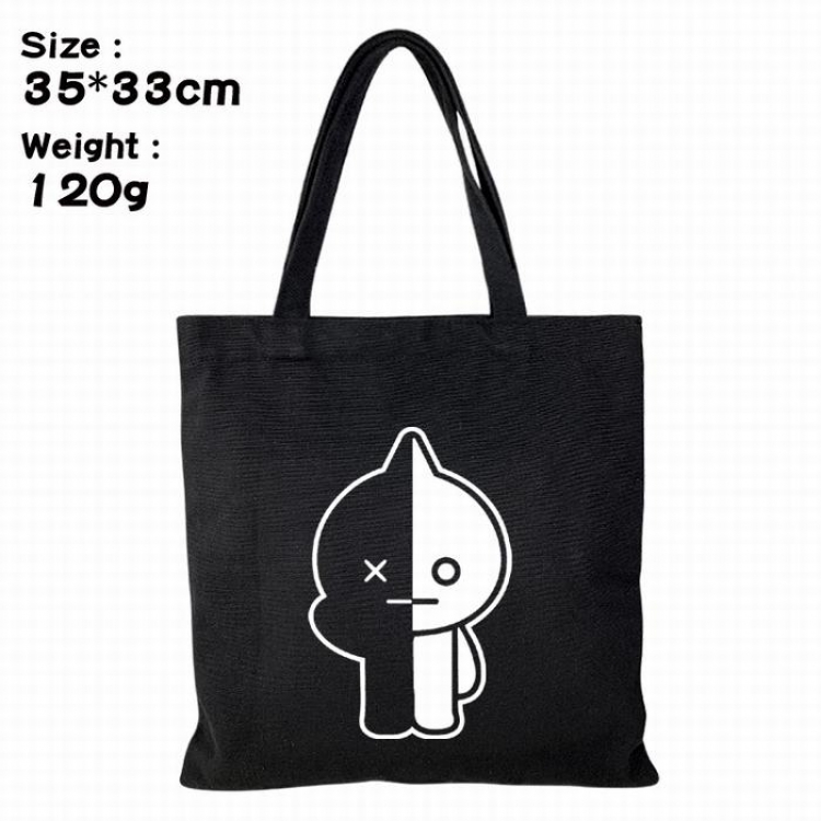 BTS BT21 Canvas shopping bag shoulder bag Tote bag 35X33CM 120G Style D