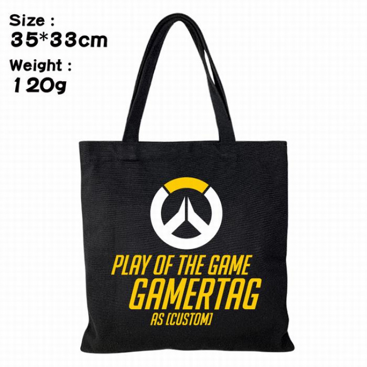 Overwatch Canvas shopping bag shoulder bag Tote bag 35X33CM 120G Style 1