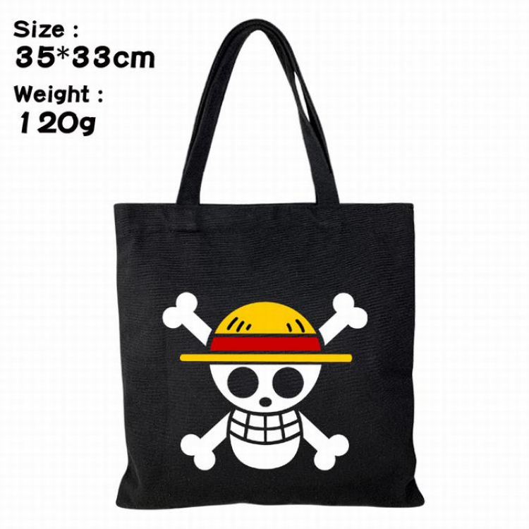 One Piece Canvas shopping bag shoulder bag Tote bag 35X33CM 120G Style A