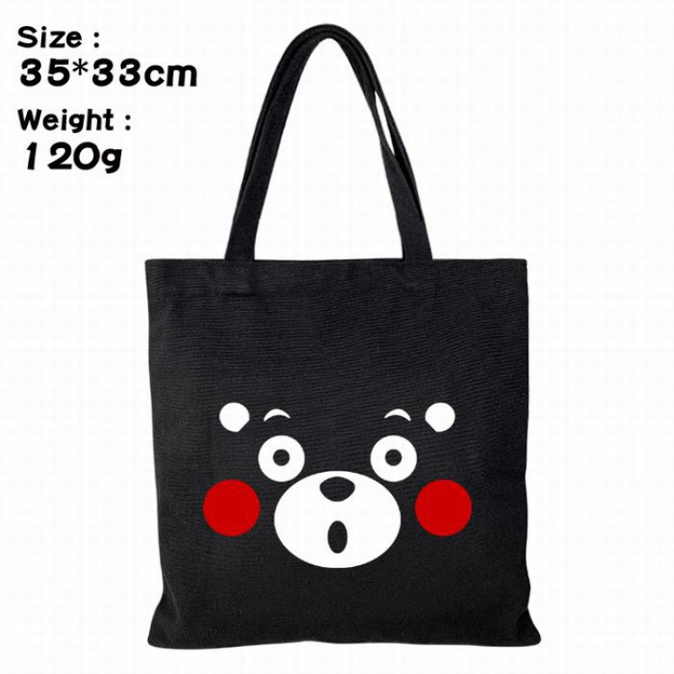 Kumamon Canvas shopping bag shoulder bag Tote bag 35X33CM 120G Style 1