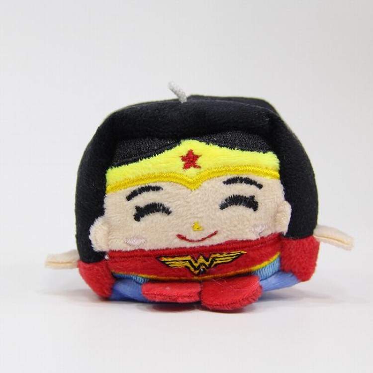 Wonder Woman a set of 10 Four square plush toy doll keychain pendant 6X6CM