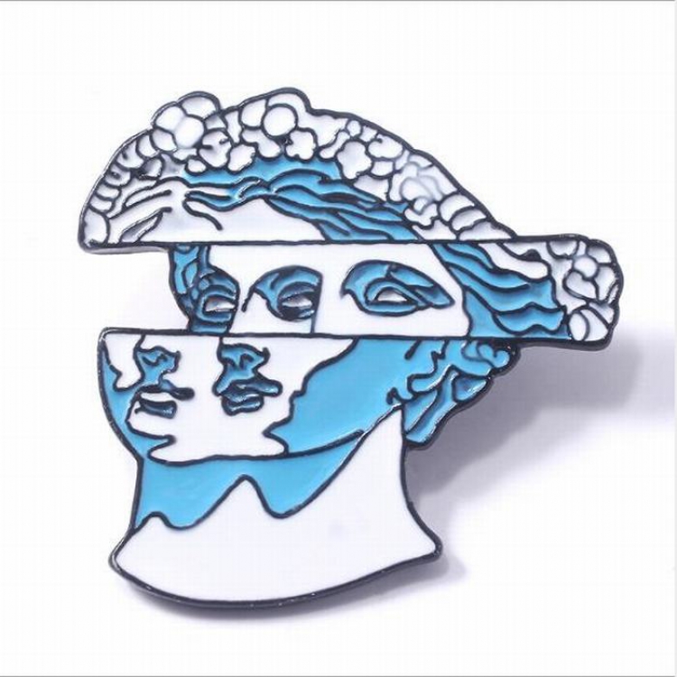 Painted face Brooch badge price for 5 pcs 3.8X3.6CM 12.2G