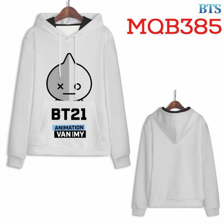 BTS BT21 Full Color Long sleeve Patch pocket Sweatshirt Hoodie 9 sizes from XXS to XXXXL MQB385