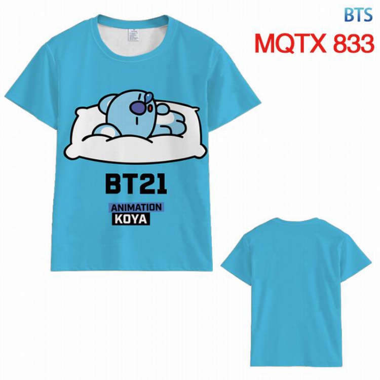 BTS BT21 Full color printed short sleeve t-shirt 10 sizes from XXS to 5XL MQTX833