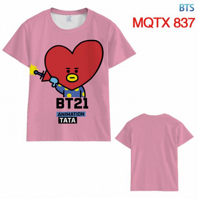BTS BT21 Full color printed short sleeve t-shirt 10 sizes from XXS to 5XL MQTX837