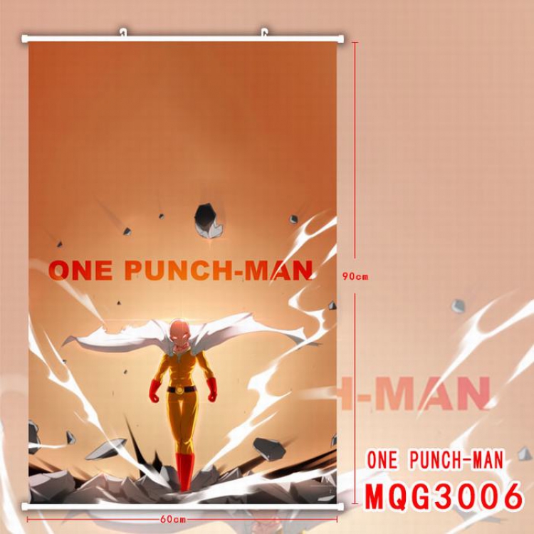 One Punch Man White Plastic rod Cloth painting Wall Scroll 40X60CM MQG3006