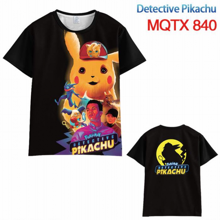 Detective Pikachu Full color printed short sleeve t-shirt 10 sizes from XXS to 5XL MQTX840